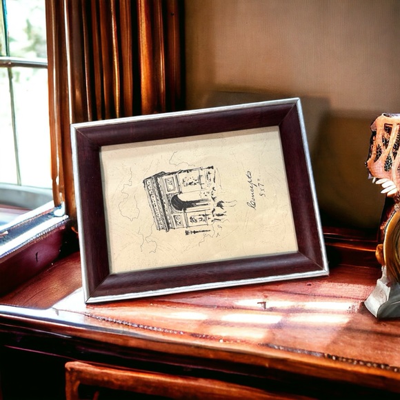 CONCEPTS Picture Frame 5 x 7 Two Way Stand and Hang Brown Wood Silver Trim - Picture 5 of 6